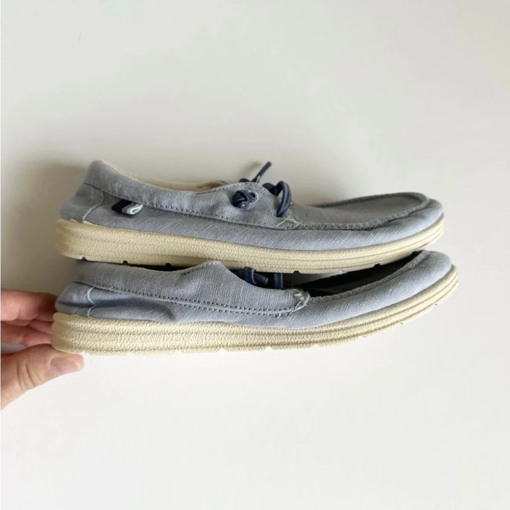 Cat & Jack 1 Boys Slip On Boat Shoes Blue Casual Blue Moccasins Canvas